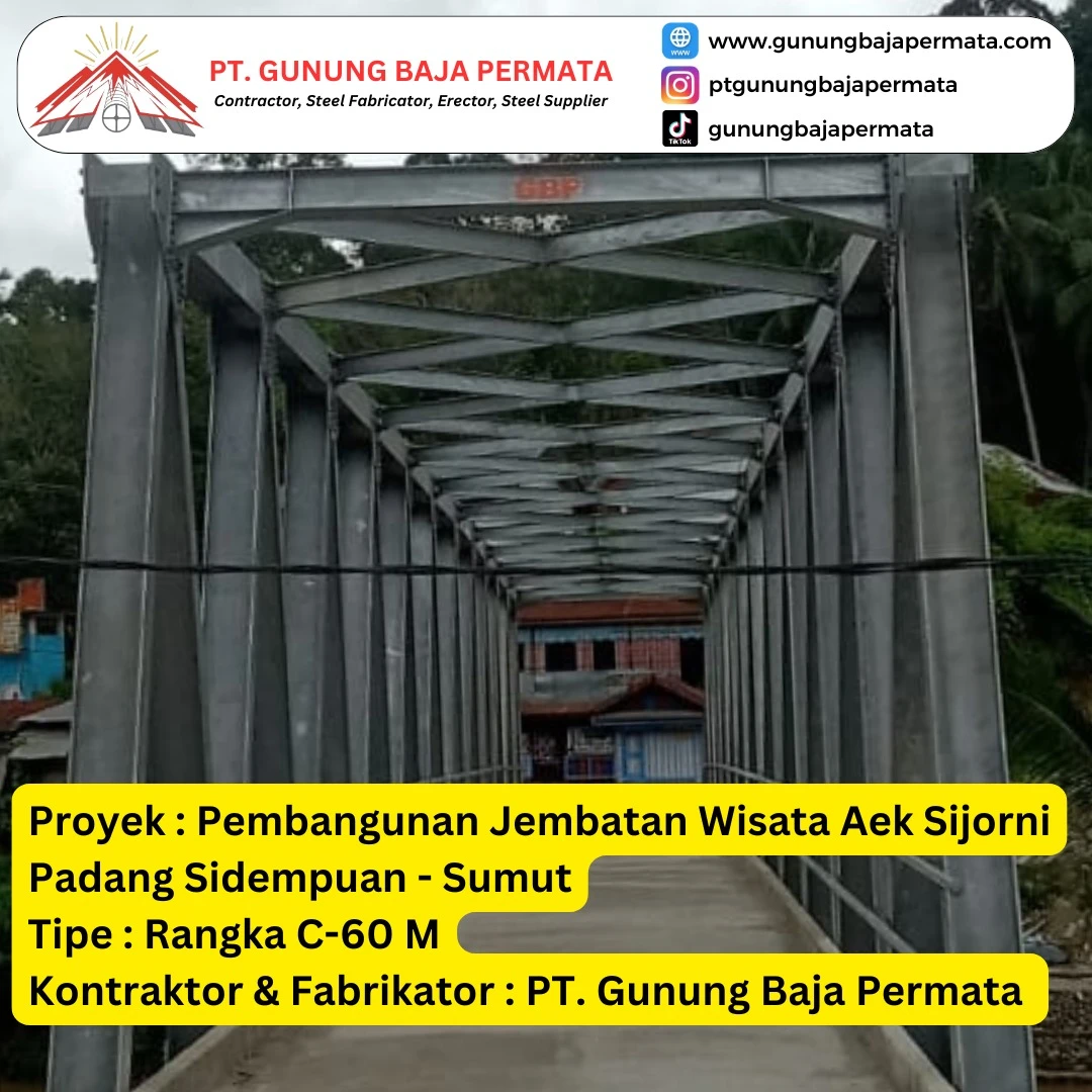Proyek Jembatan Rangka Type-C60M Kawasan Wisata Aek Sijorni - Gunung Baja Permata - Fatimano Daeli